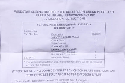 New OEM Ford F68Z-16272A40-A Sliding Door Roller Arm Kit NOS