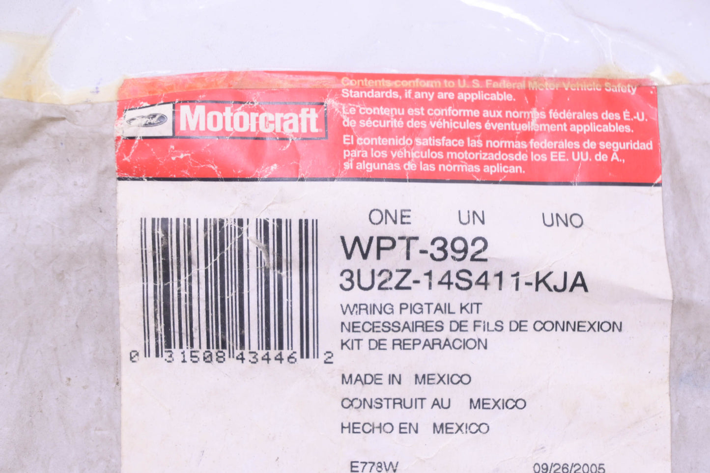 New OEM Ford 3U2Z-14S411-KJA, WPT-392 Relay Connector NOS