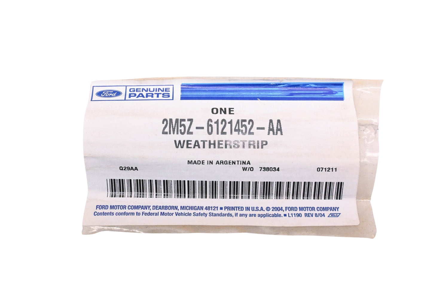 New OEM Ford 2M5Z-6121452-AA Door Belt Weatherstrip NOS