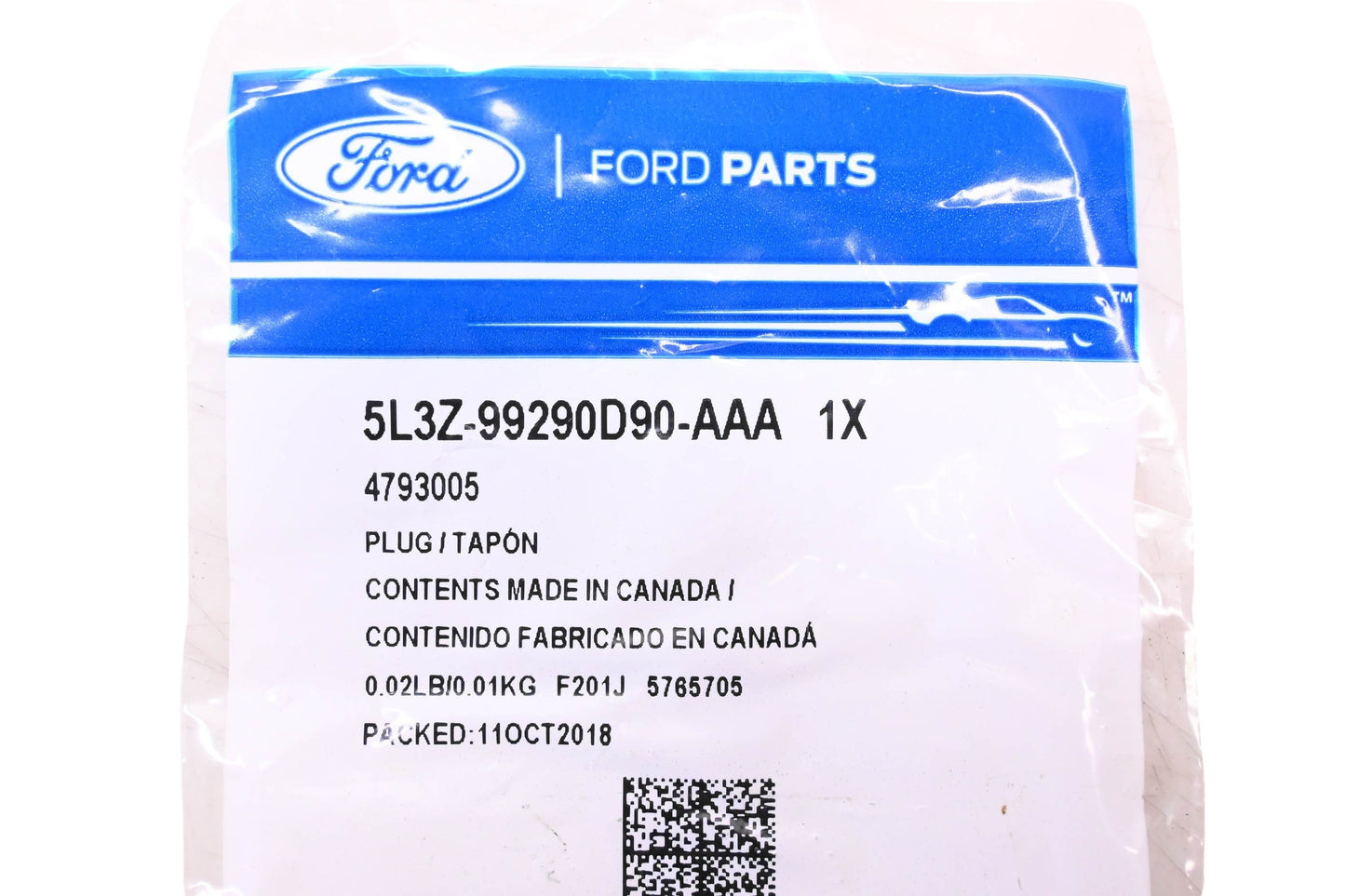 New OEM Ford 5L3Z-99290D90-AAA Upper Molding Plug NOS