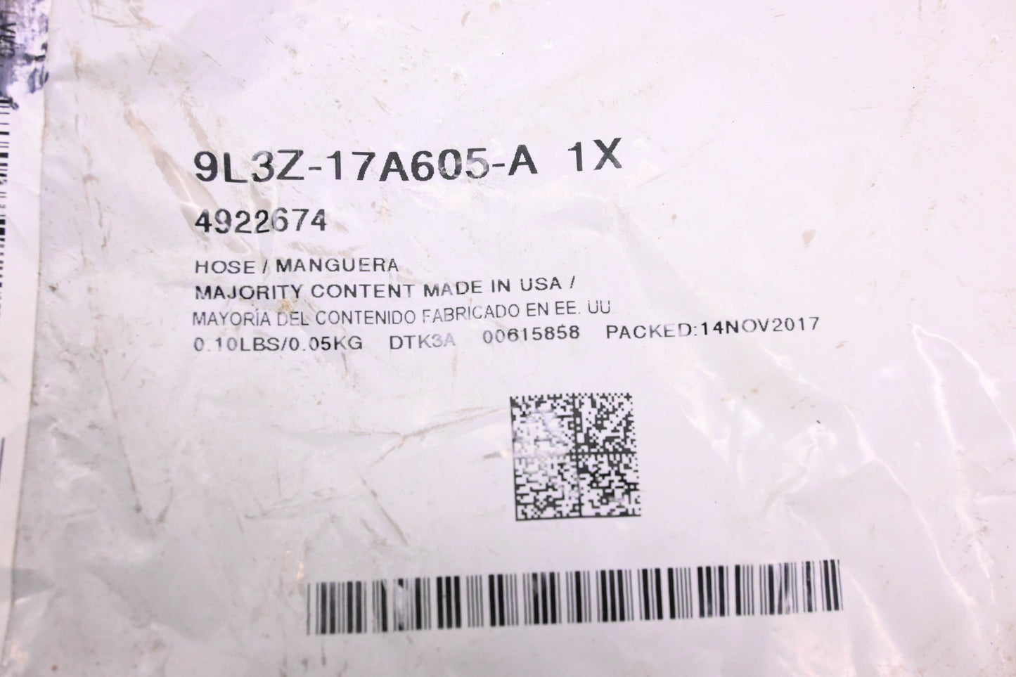 New OEM Ford 9L3Z-17A605-A Windshield Wiper Hose NOS