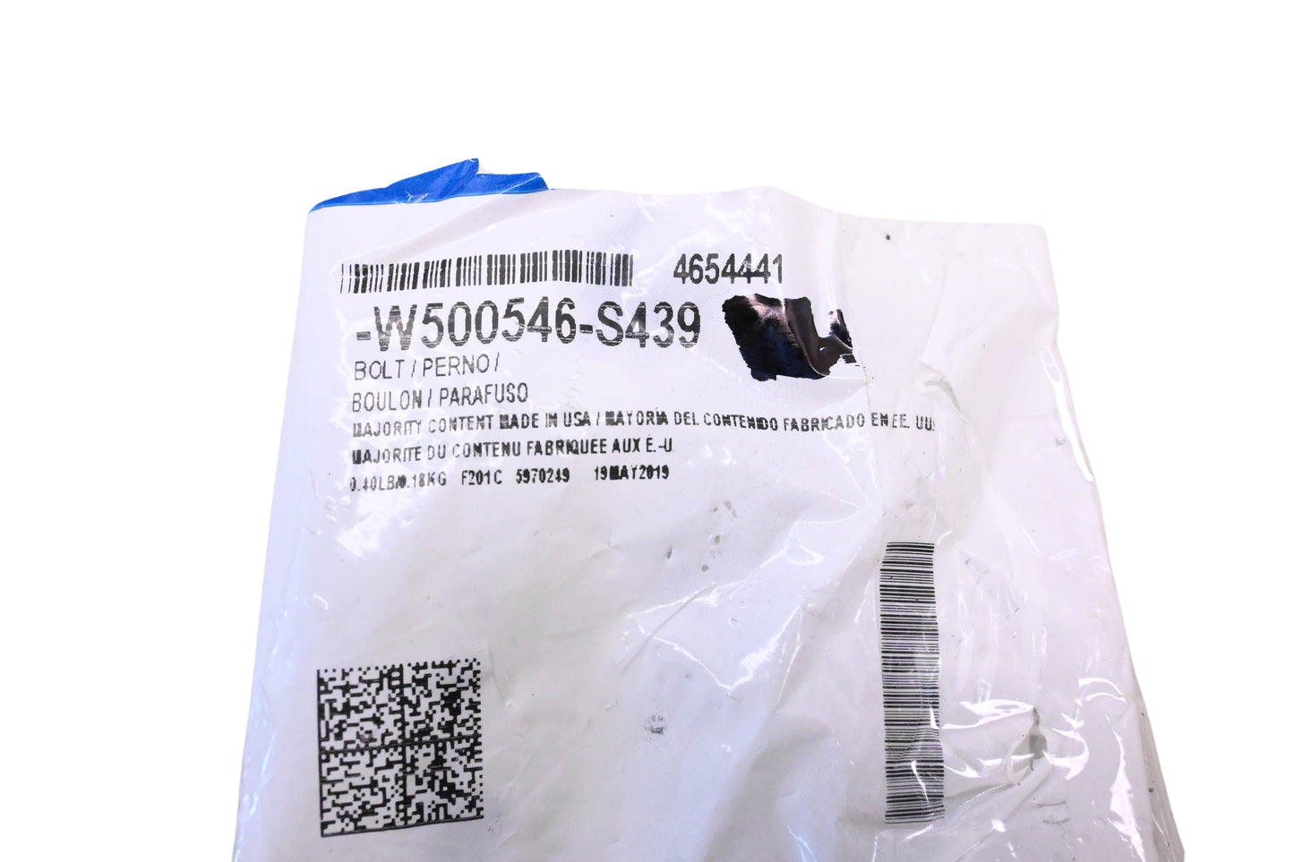 New OEM Ford W500546-S439, 4654441 Stabilizer Link Mount Bolt NOS