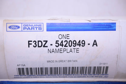 New OEM Ford F3DZ-5420949-A FFV Nameplate NOS