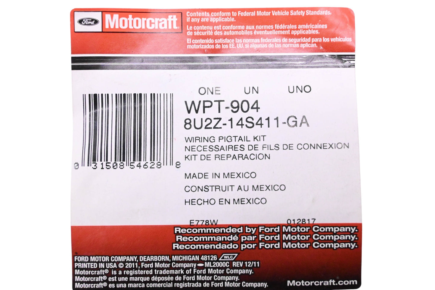 New OEM Motorcraft WPT-904, 8U2Z-14S411-GA Fog Lamp Wiring Assembly Kit NOS