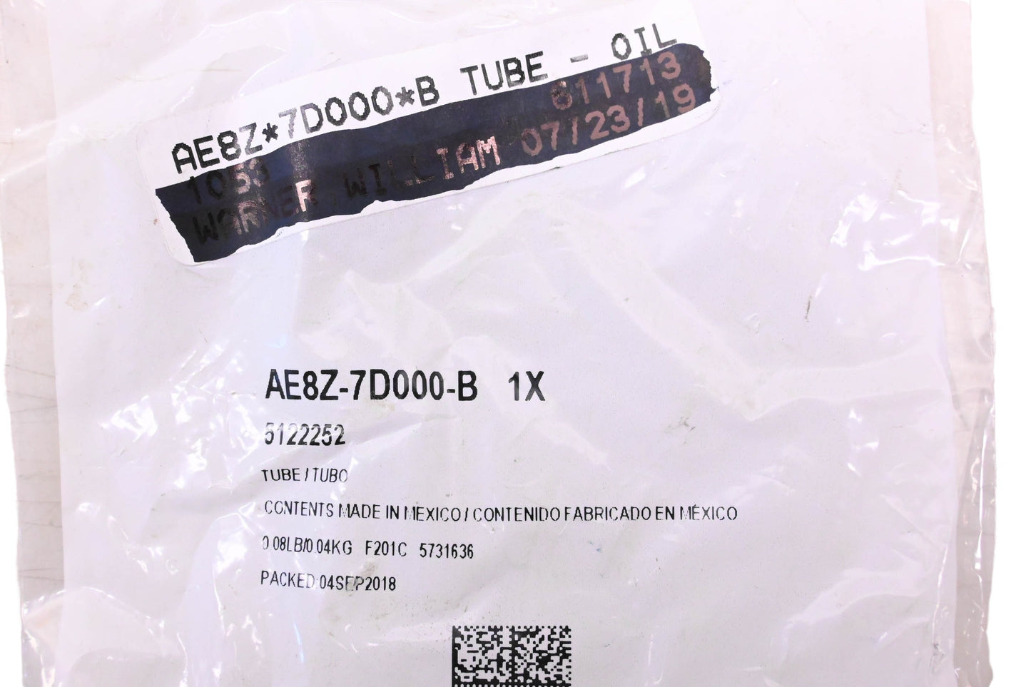 New OEM Ford AE8Z-7D000-B, 5122252 Oil Tube NOS