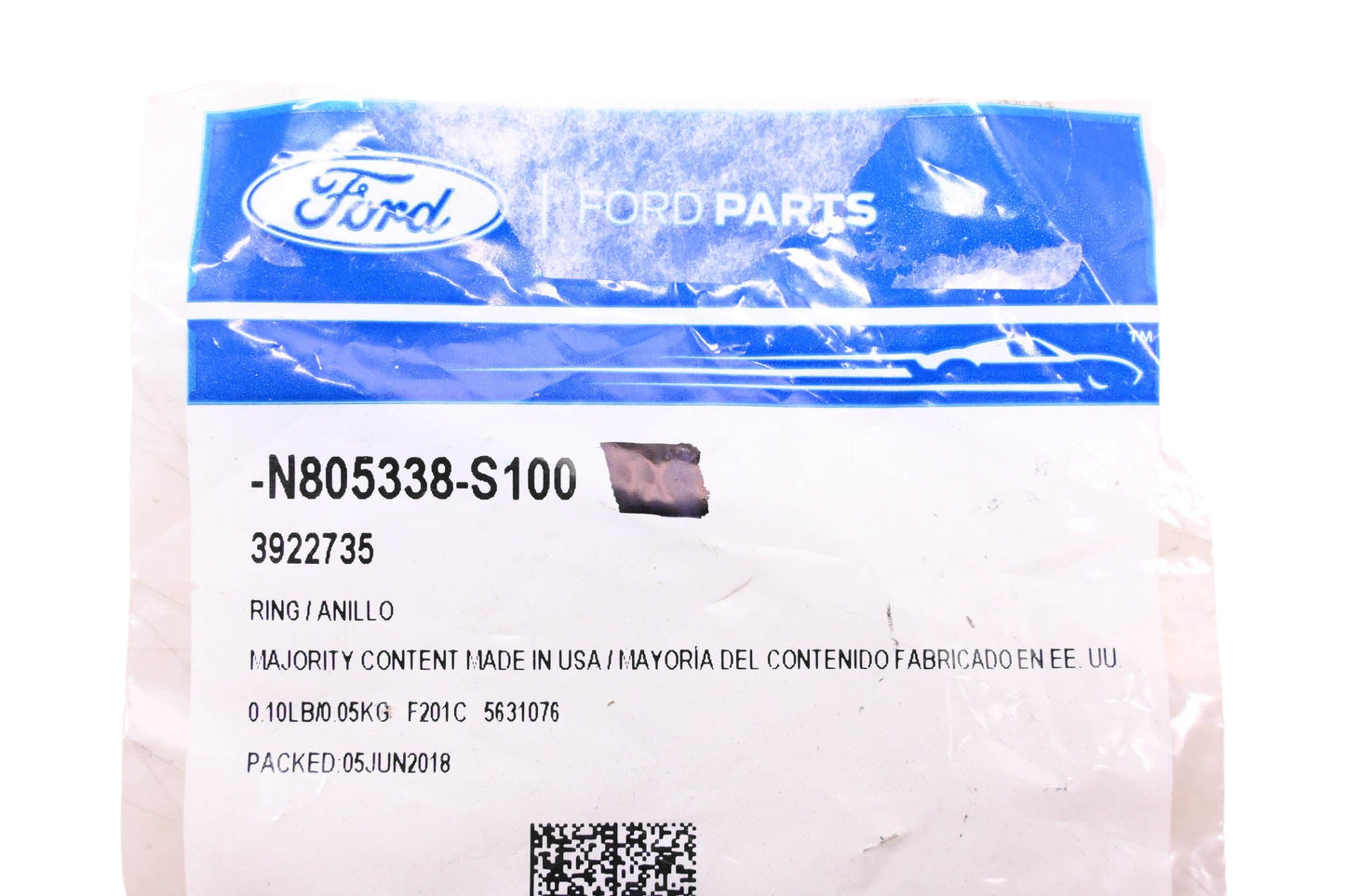 New OEM Ford N805338-S100, 3922735 Compressor Snap Ring NOS