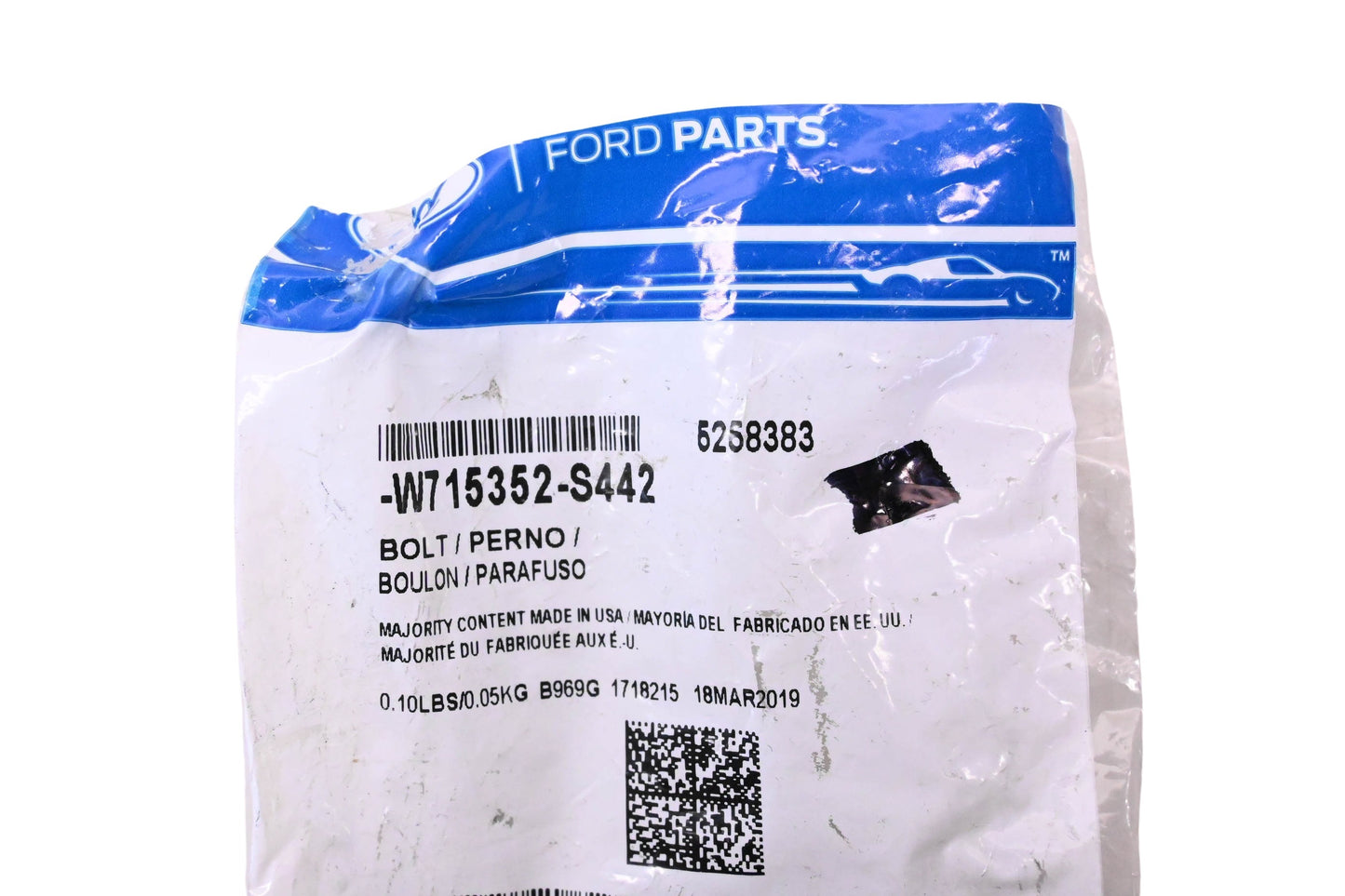 New OEM Ford W715352-S442, 5258383 Compressor Bolt NOS