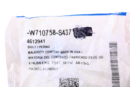 New OEM Ford W710758-S437, 4612941 Bolt NOS