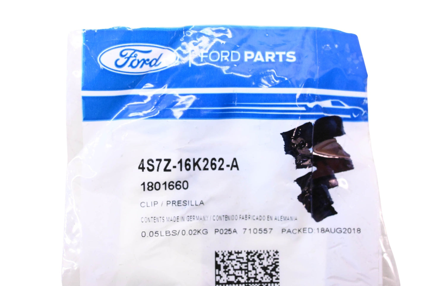 New OEM Ford 4S7Z-16K262-A, 1801660 Special Clip NOS