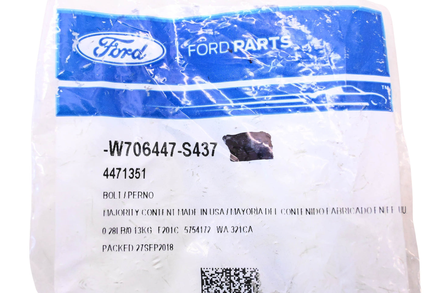 New OEM Ford W706447-S437, 4471351 Power Steering Pump Mount Bolts Qty 2 NOS