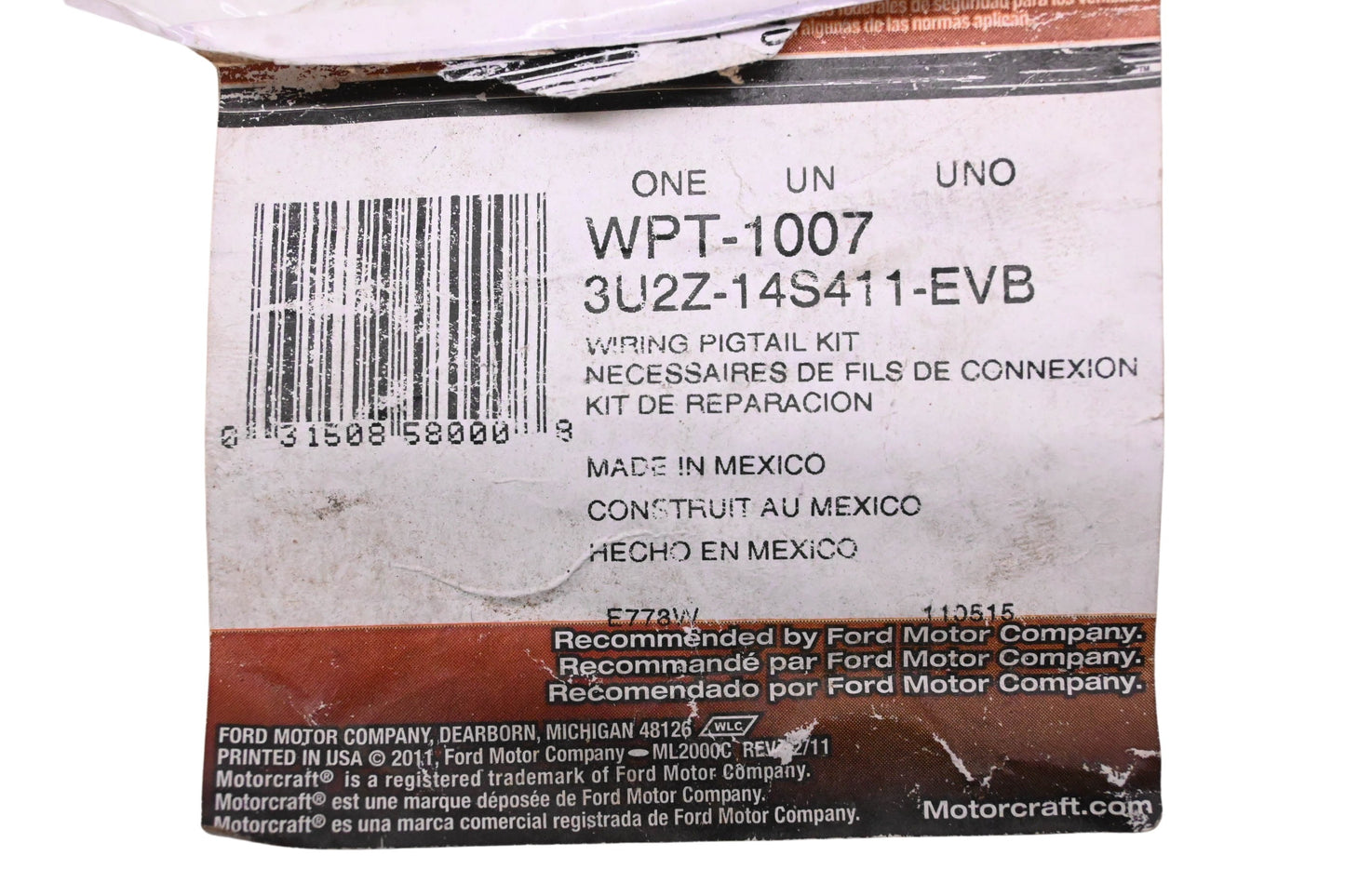 New OEM Motorcraft WPT-1007, 3U2Z-14S411-EVB Headlamp Connector Wiring Pigtail Kit NOS