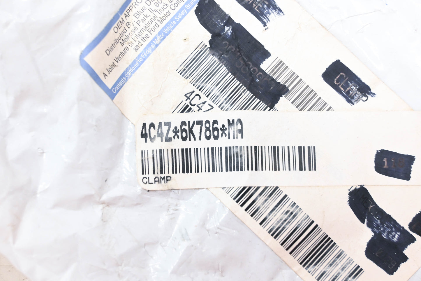 New OEM Ford 4C4Z-6K786-MA Clamp Assembly NOS