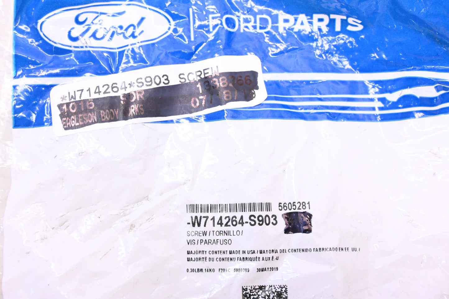 New OEM Ford W714264-S903, 5605281 Screw & Washer Assembly NOS