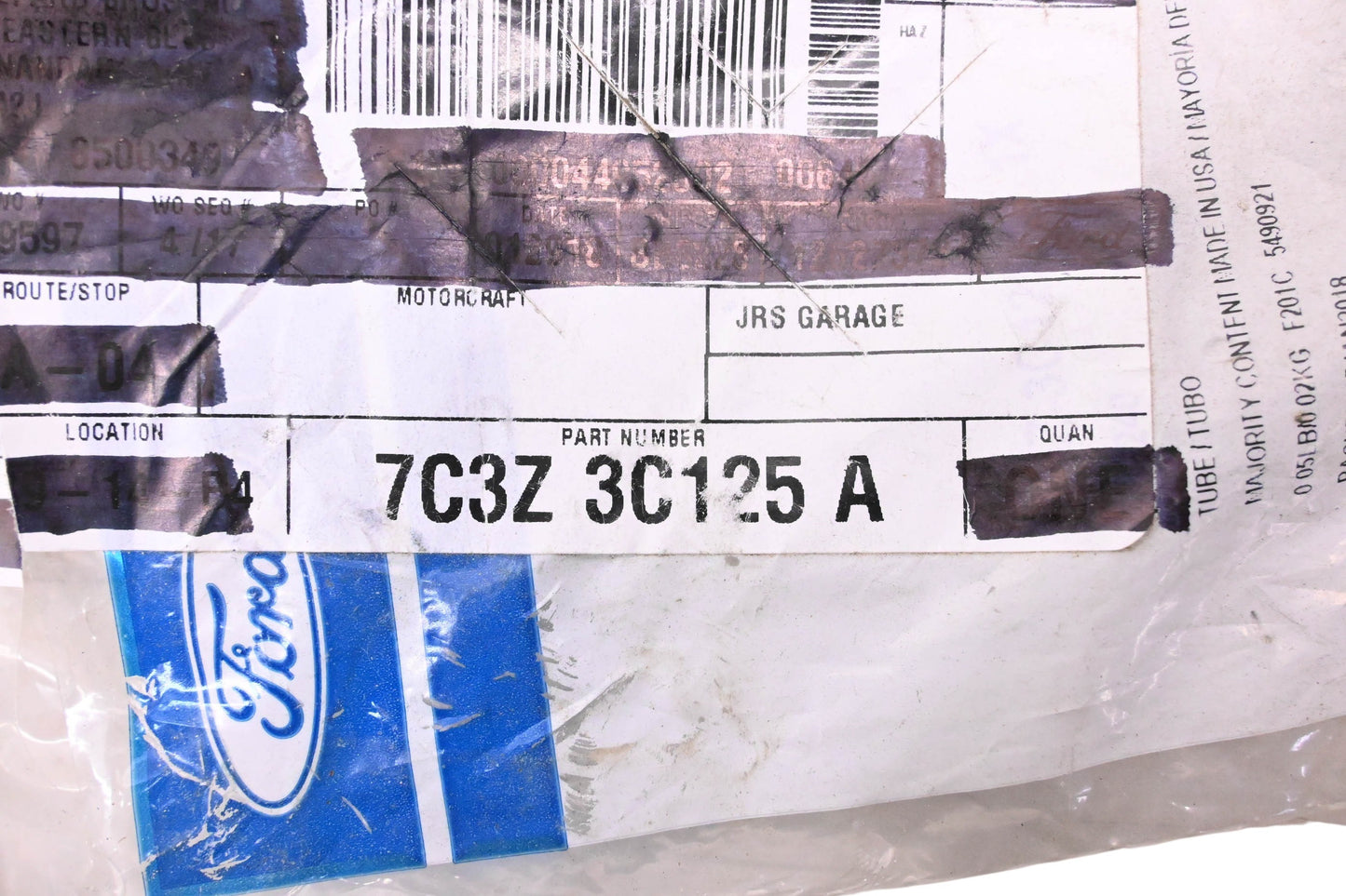 New OEM Ford 7C3Z-3C125-A Vacuum Tube NOS