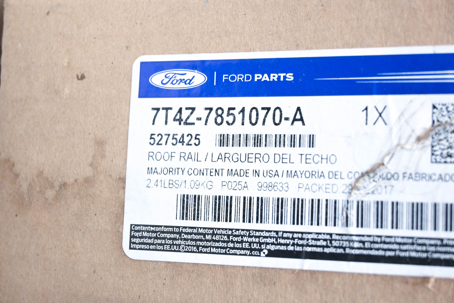 New OEM Ford 7T4Z-7851070-A, 5275425 Sunroof Guide Rail Assembly Kit NOS