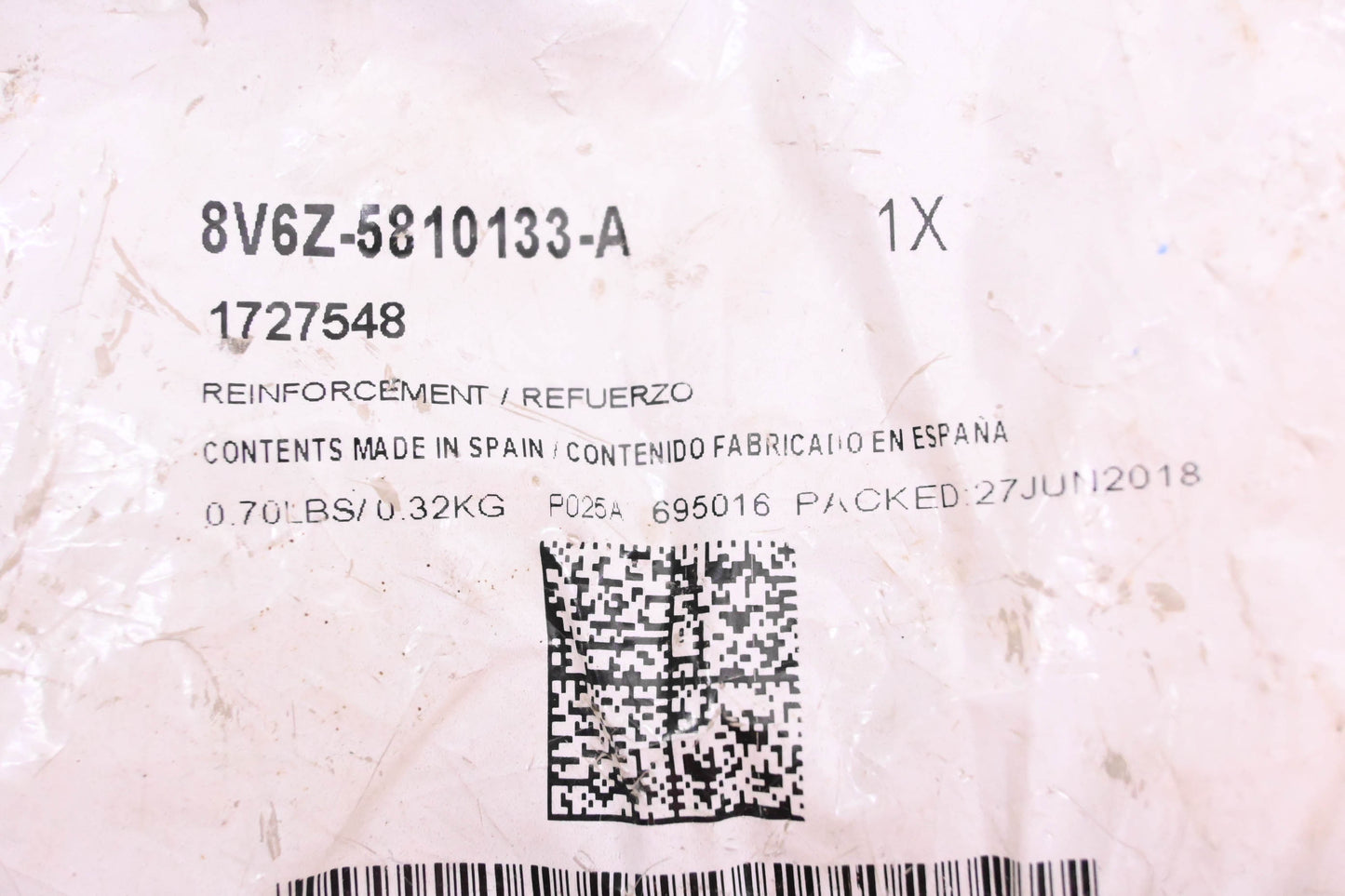 New OEM Ford 8V6Z-5810133-A, 1727548 Left Outer Reinforcement Bracket NOS