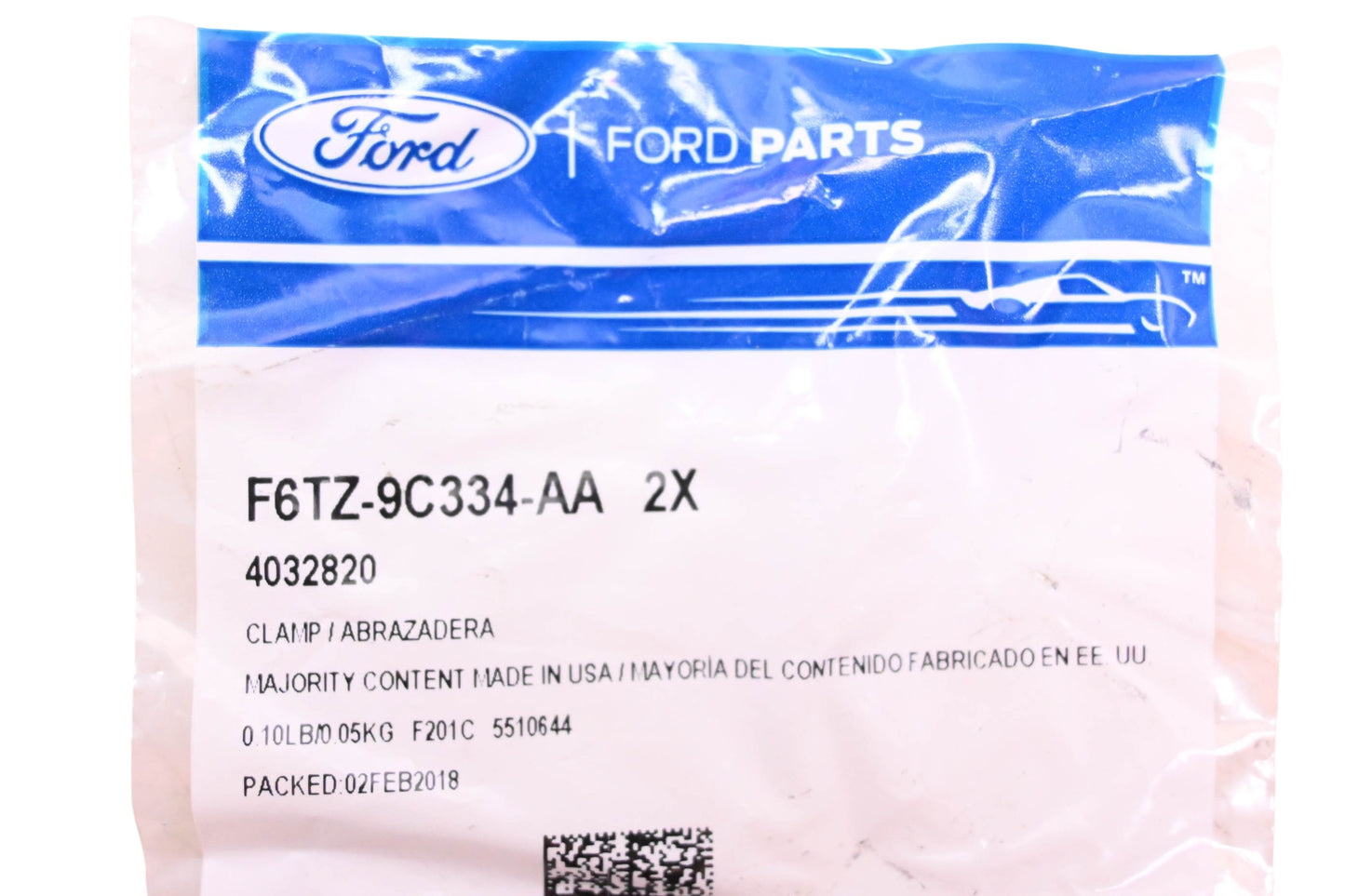 New OEM Ford F6TZ-9C334-AA, 4032820 Fuel Tube Clamps Qty 2 NOS