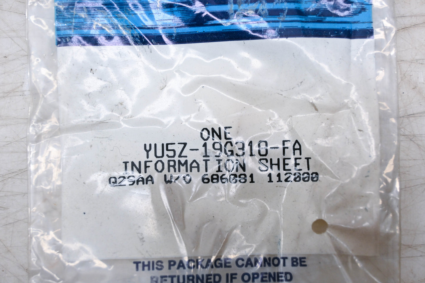New OEM Ford YU5Z-19G318-FA Information Sheet NOS
