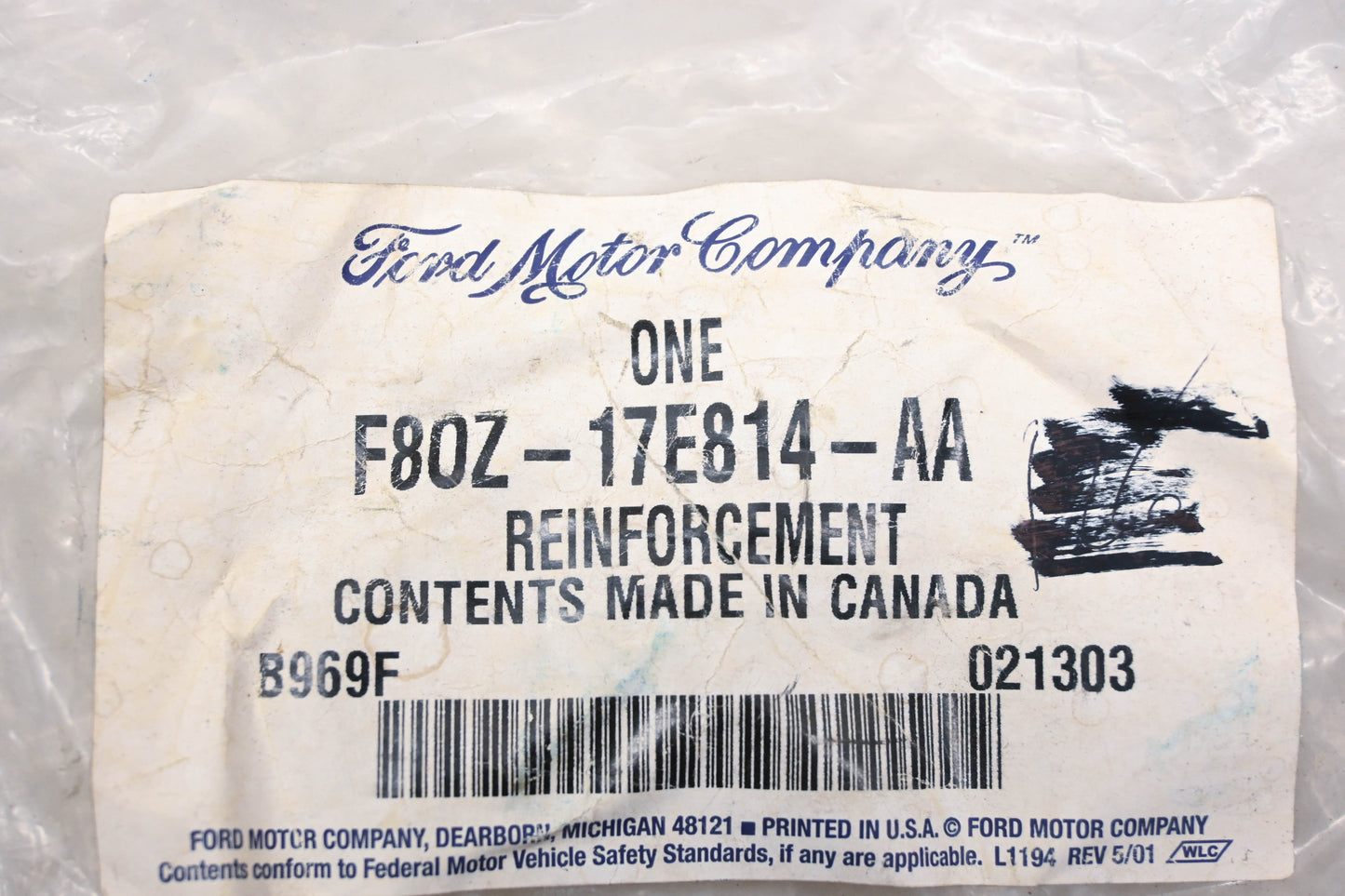 New OEM Ford F8OZ-17E814-AA Reinforcement NOS