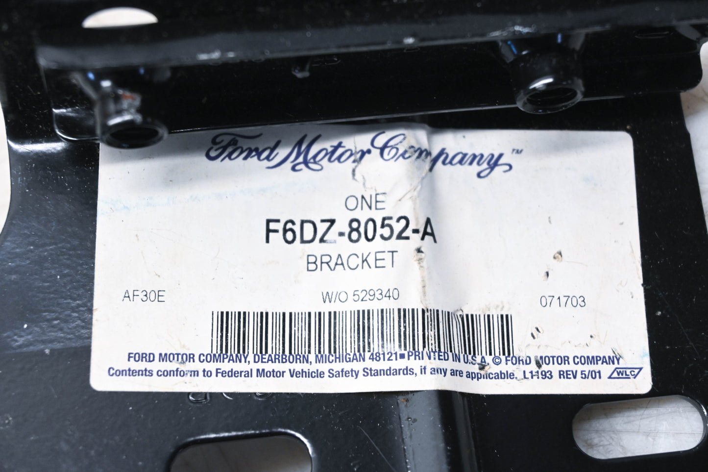 New OEM Ford F6DZ-8052-A Right Side Lower Radiator Support Bracket NOS