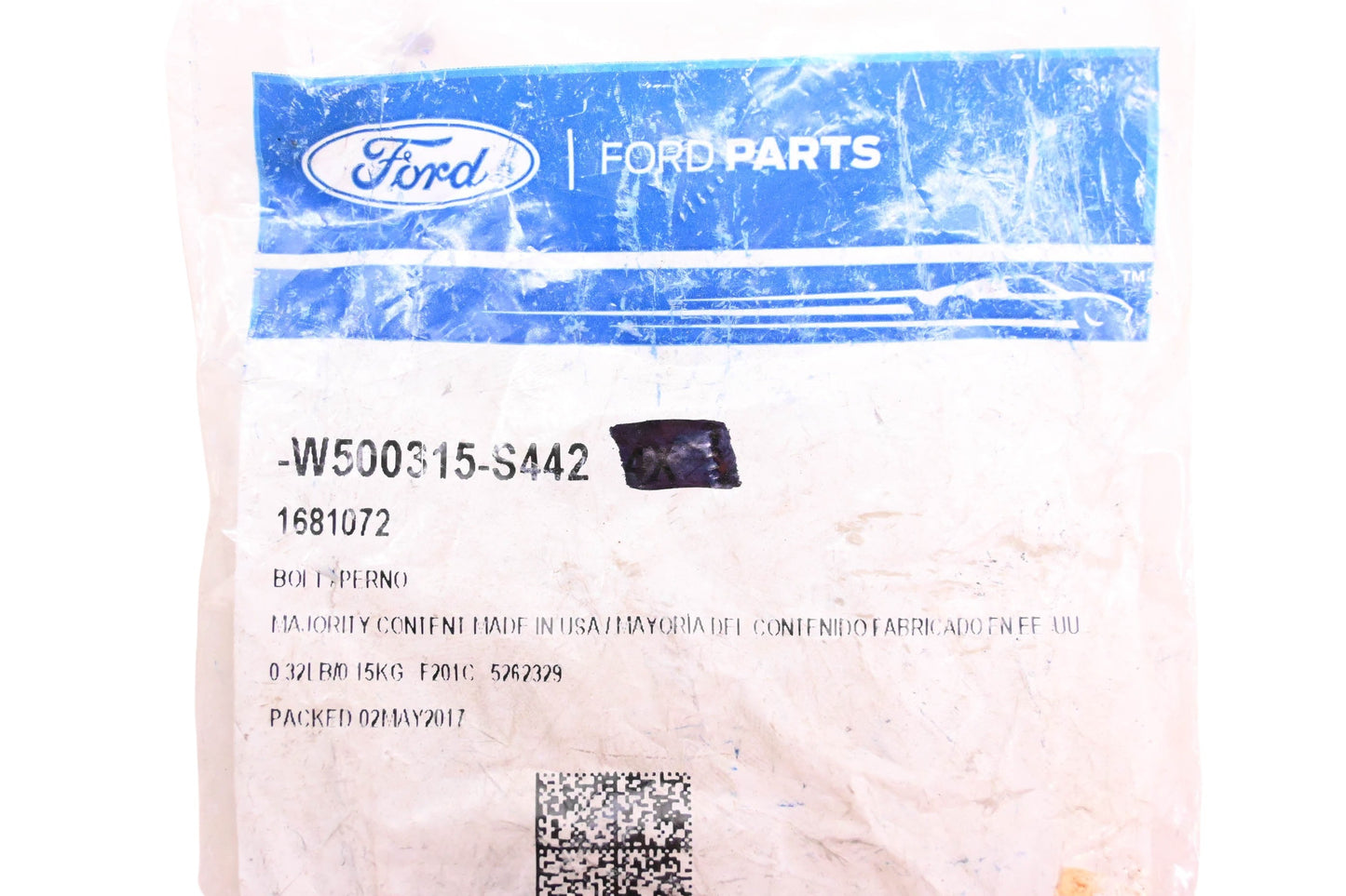 New OEM Ford W500315-S442, 1681072 Lower Tie Bar Mount Bolts Qty 2 NOS