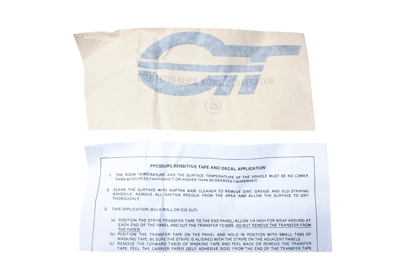 New OEM Ford E6FZ-8A223-B GT Hood Decal NOS