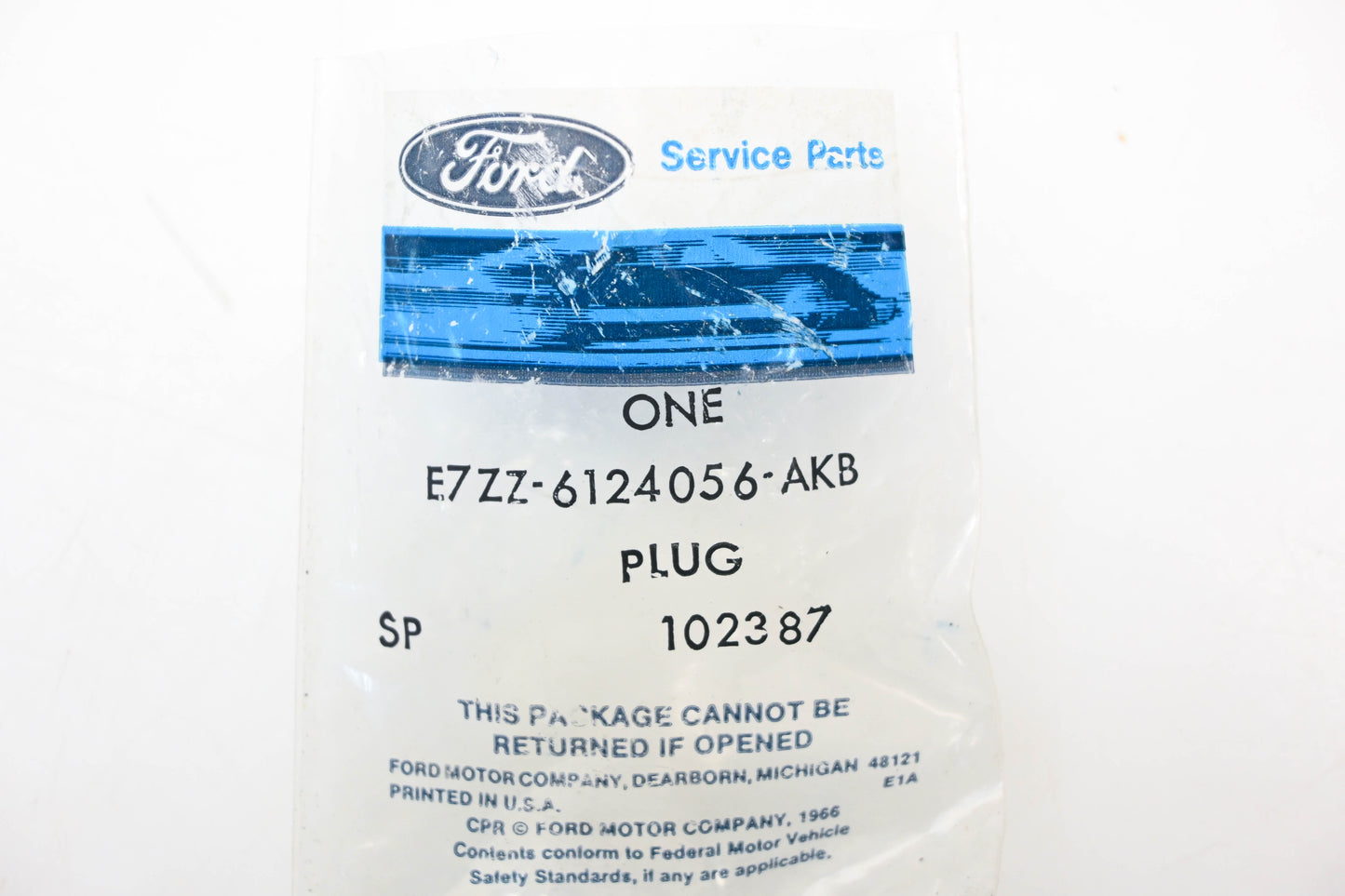 Ford E7ZZ-6124056-AKB Blue Left Side Door Panel Armrest Plug NOS