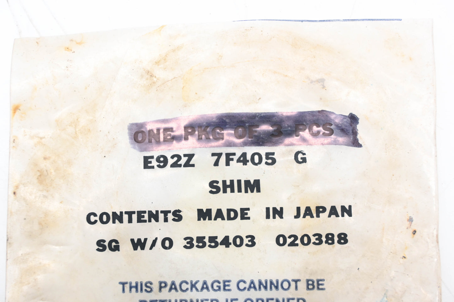 Ford E92Z-7F405-G Transmission Thrust Bearing Shim NOS