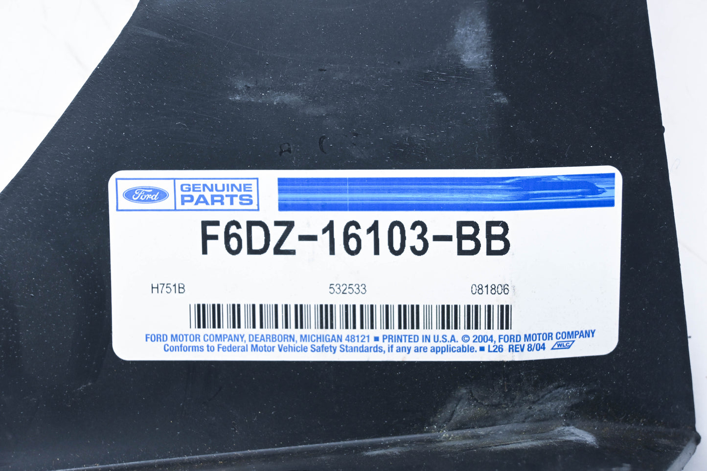 New OEM Ford F6DZ-16103-BB Left Side Front Fender Shield NOS