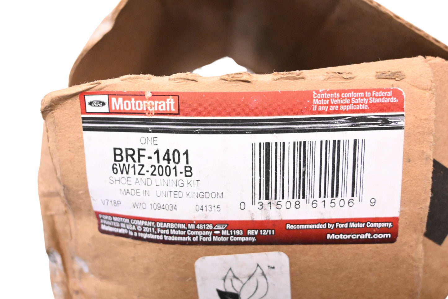 New OEM Motorcraft BRF-1401, 6W1Z-2001-B Disc Brake Pad Kit NOS