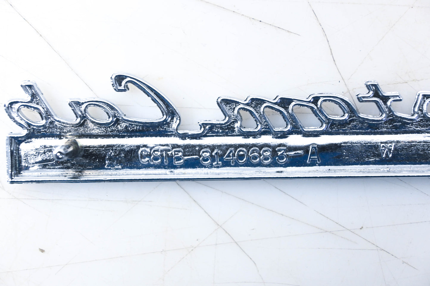 New OEM Ford C8TB-8140683-A Custom Cab Emblem Nameplate NOS