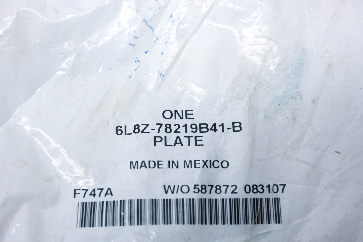 New OEM Ford 6L8Z-78219B41-B Left Side Front Door Lock Reinforcement Plate NOS