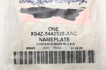 New OEM Ford XS4Z-5442528-AAC S/R Emblem Nameplate NOS