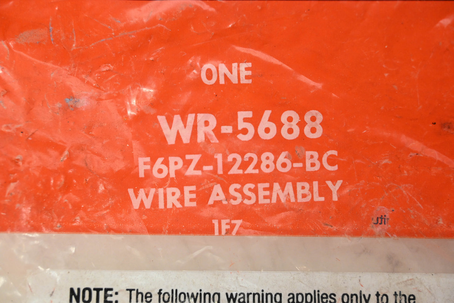 New OEM Motorcraft WR-5688, F6PZ-12286-BC Wire Assembly NOS