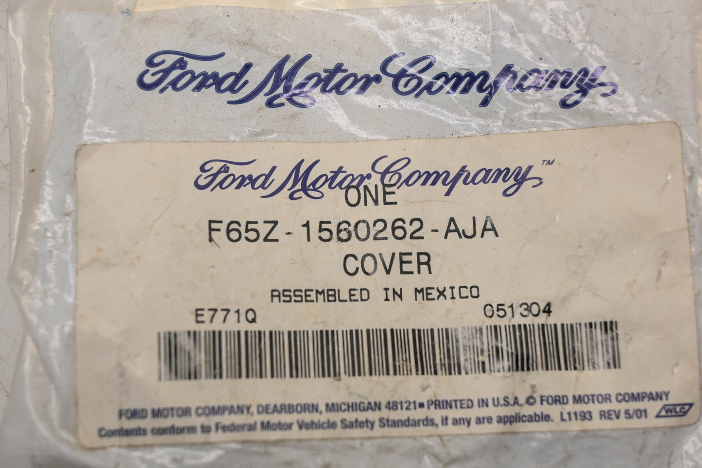 New OEM Ford F65Z-1560262-AJA Upper Seat Belt Cover NOS