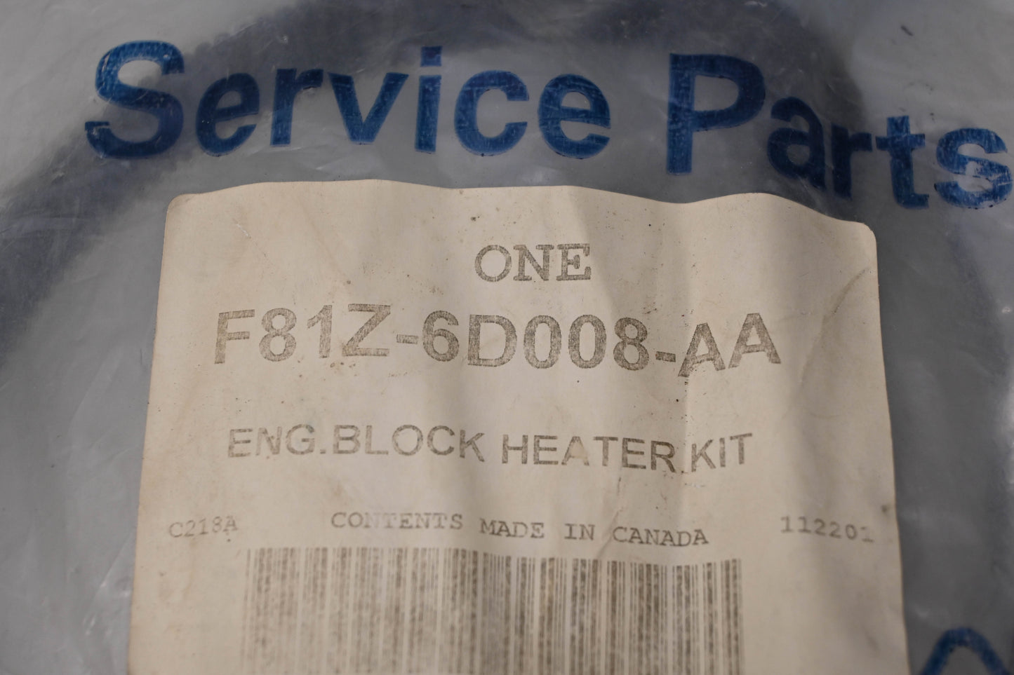 New OEM Ford F81Z-6D008-AA Engine Block Heater Kit NOS