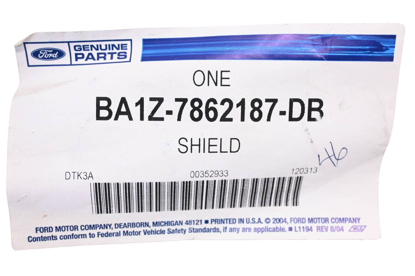 New OEM Ford BA1Z-7862187-DB Left Side Front Seat Shield Assembly NOS