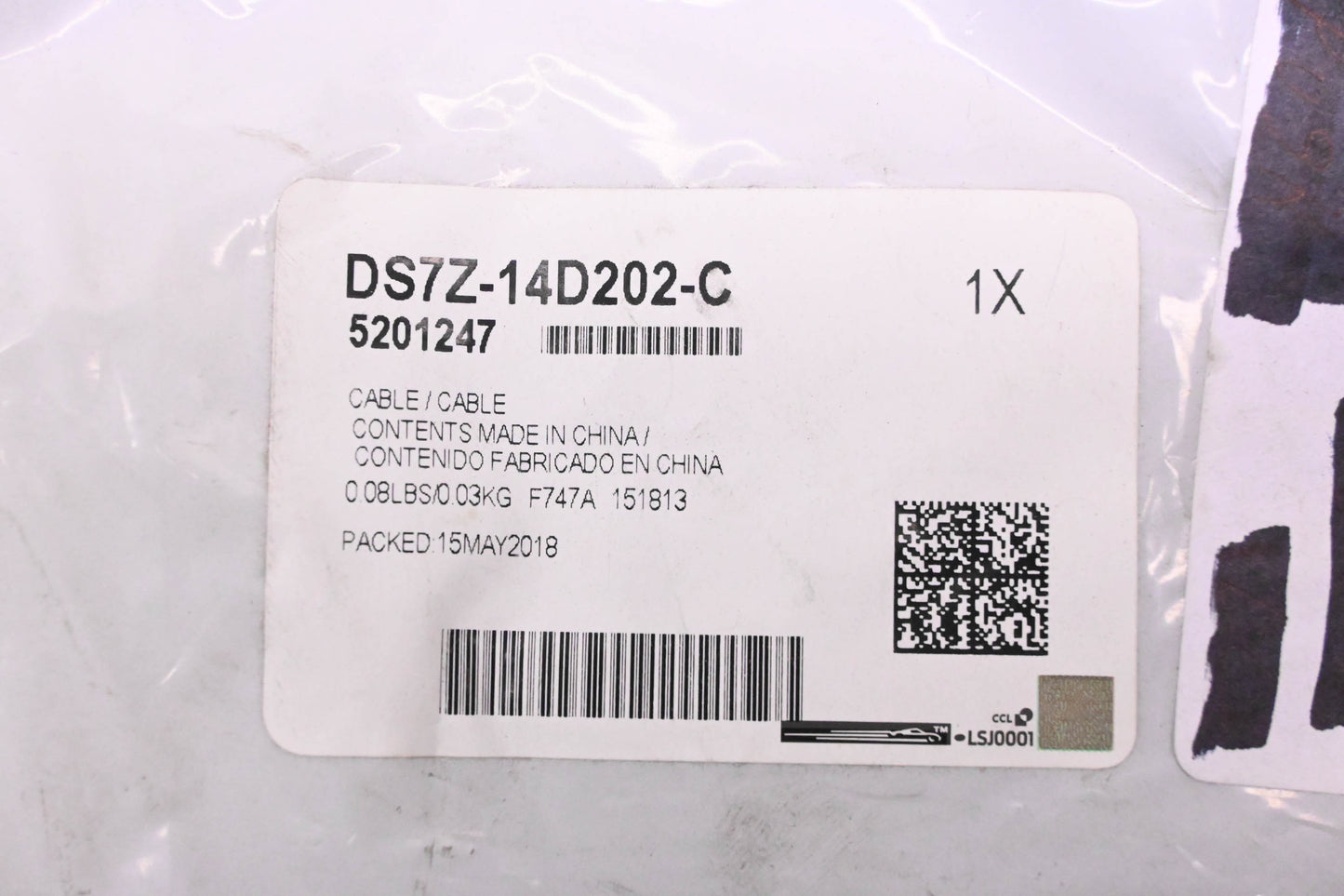 New OEM Ford DS7Z-14D202-C, 5201247 GPS Navigation Antenna Cable Assembly NOS