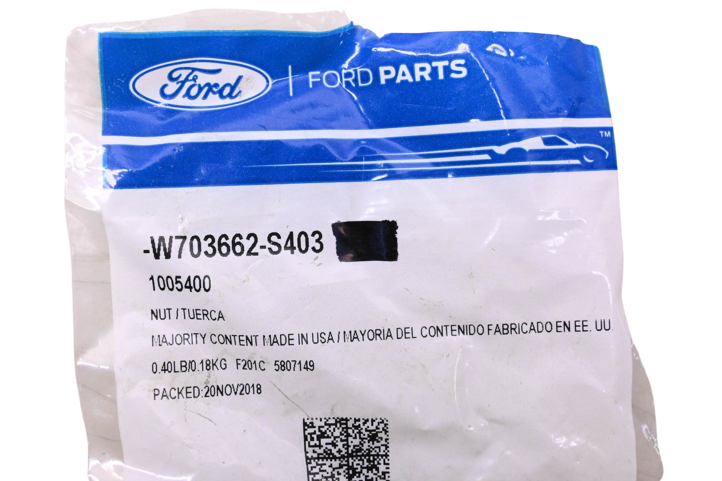 New OEM Ford W703662-S403, 1005400 Exhaust Muffler & Pipe Nuts Qty 2 NOS