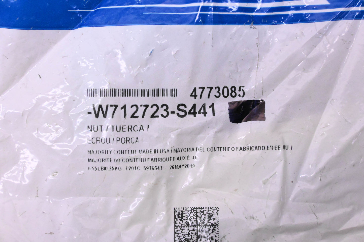 New OEM Ford W712723-S441, 4773085 Differential Carrier Nut NOS