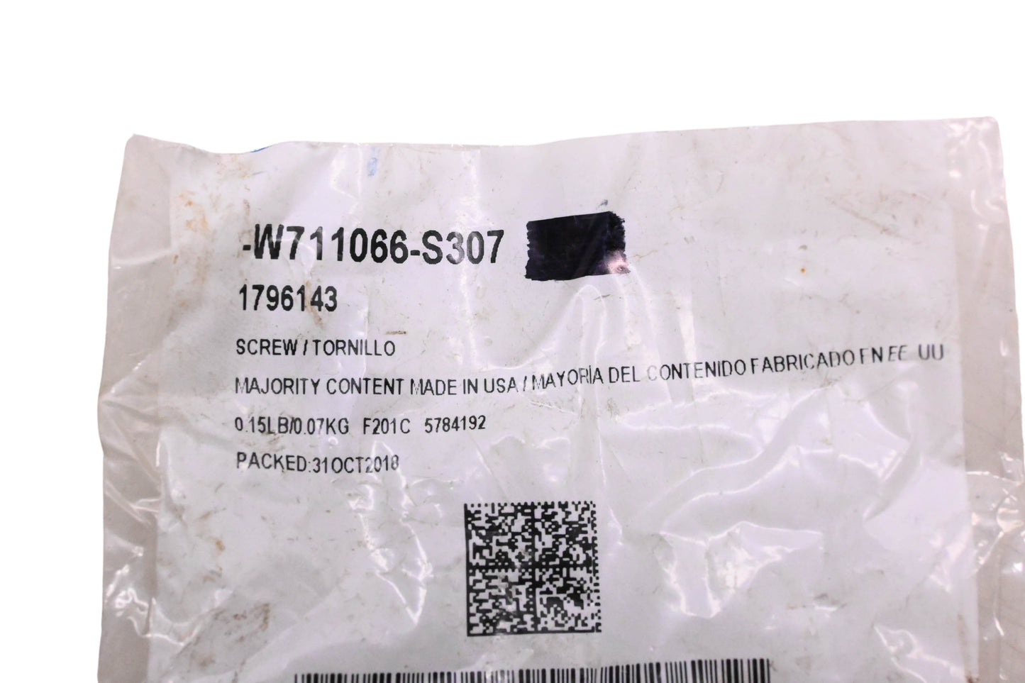 New OEM Ford W711066-S307, 1796143 Hex Head Bolt & Washer Assembly NOS