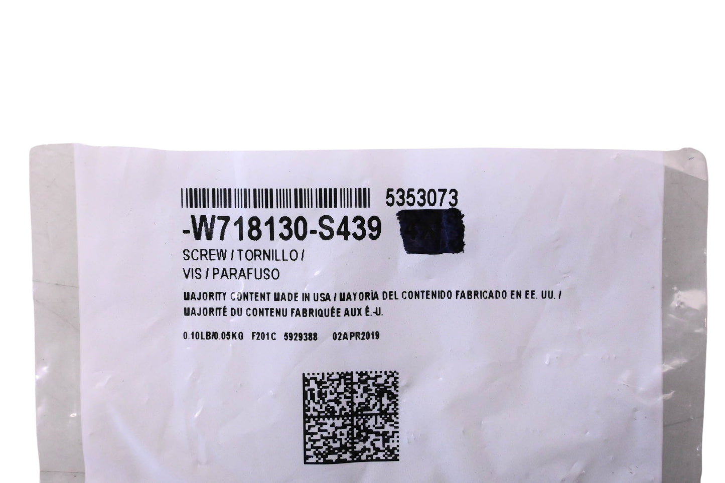 New OEM Ford W718130-S439, 5353073 Roof Rail Screw NOS