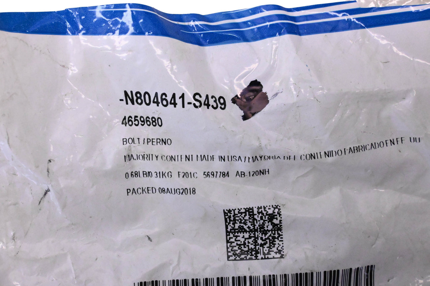 New OEM Ford N804641-S439, 4659680 Rear Suspension Bolt NOS