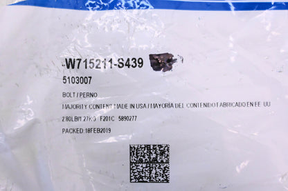 New OEM Ford W715211-S439, 5103007 Bracket Mount Bolt NOS