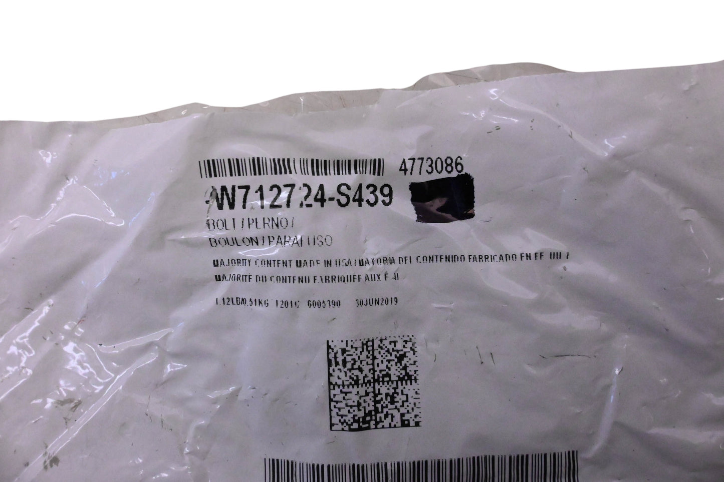 New OEM Ford W712724-S439, 4773086 Differential Carrier Inner Bolt NOS