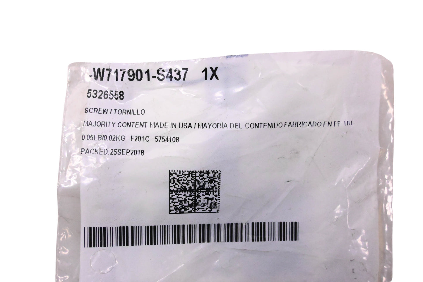 New OEM Ford W717901-S437, 5326558 Screw NOS