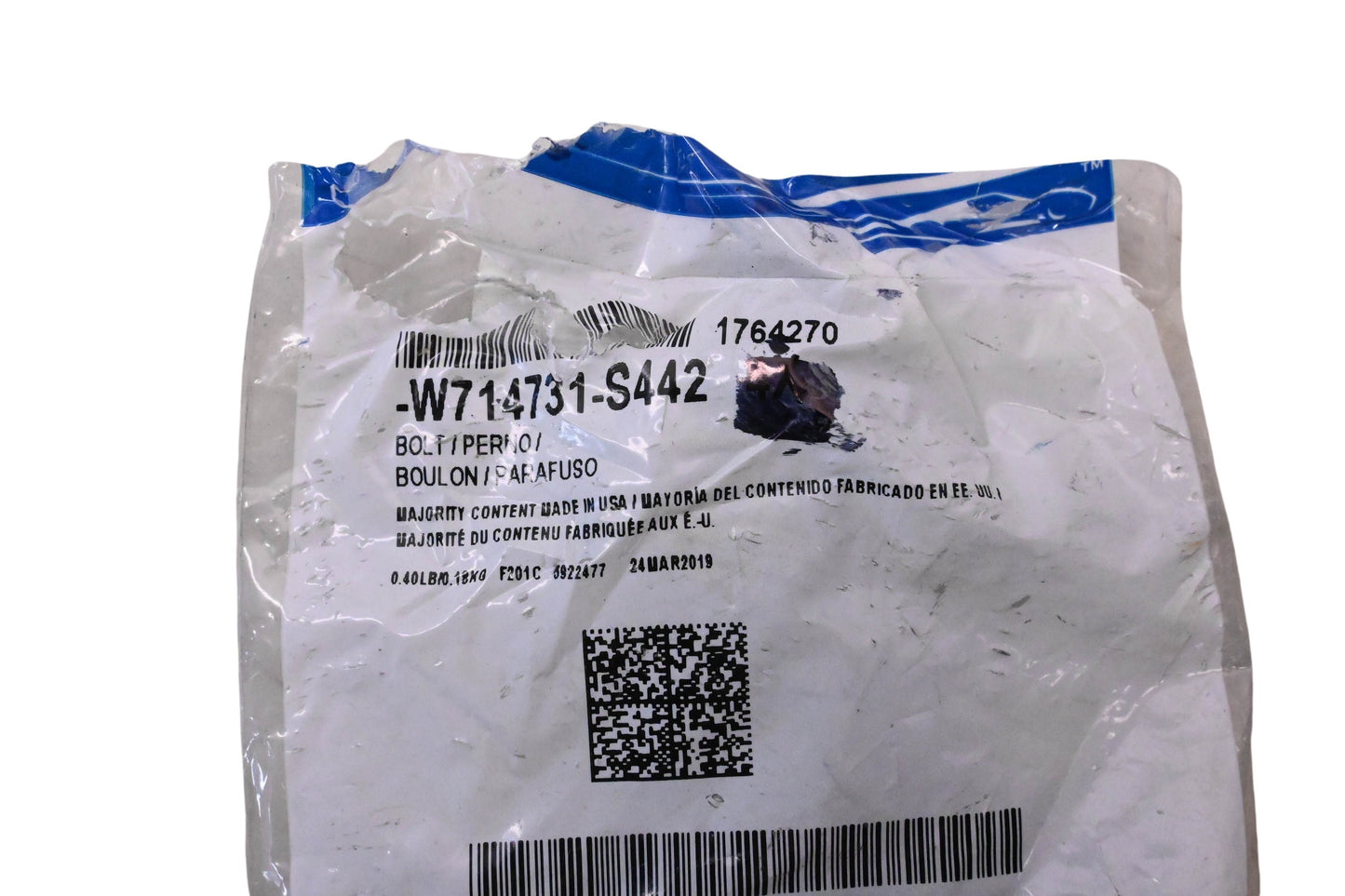 New OEM Ford W714731-S442, 1764270 Bolt NOS
