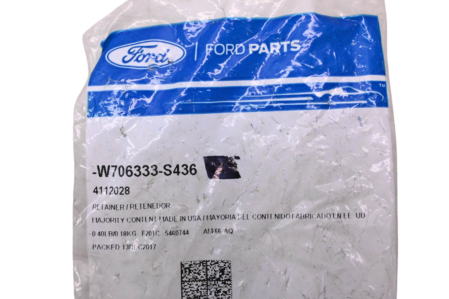 New OEM Ford W706333-S436, 4112028 Retainer Nut NOS