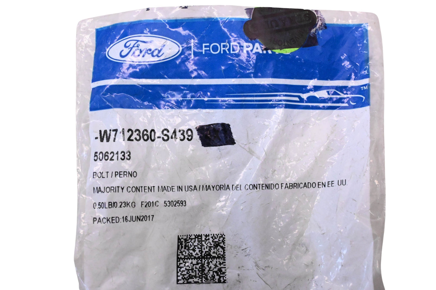 New OEM Ford W712360-S439, 5062133 Radiator Support Bolt Assembly NOS
