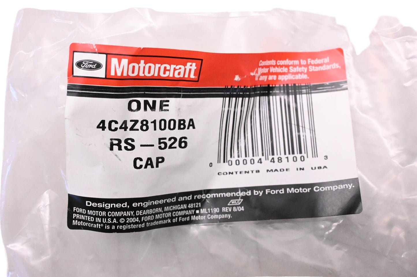 New OEM Motorcraft 4C4Z8100BA, RS-526 Engine Coolant Reservoir Cap NOS